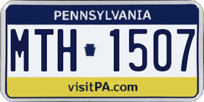 PA license plate MTH1507