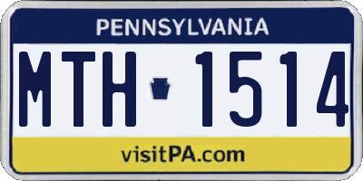 PA license plate MTH1514