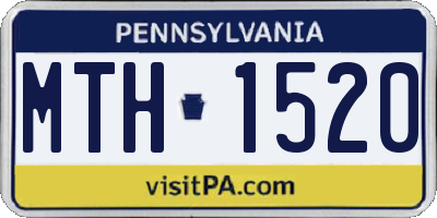 PA license plate MTH1520