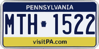 PA license plate MTH1522