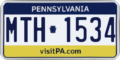 PA license plate MTH1534