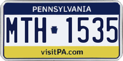 PA license plate MTH1535