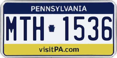PA license plate MTH1536