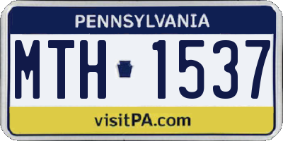 PA license plate MTH1537