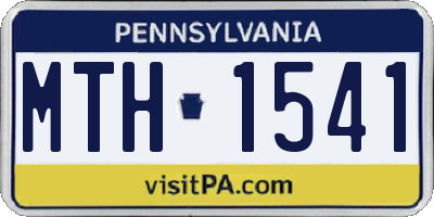 PA license plate MTH1541