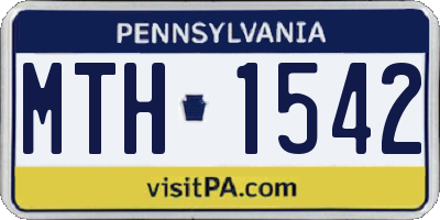 PA license plate MTH1542