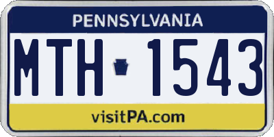 PA license plate MTH1543