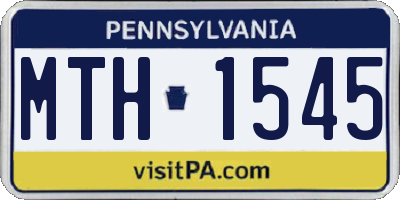PA license plate MTH1545