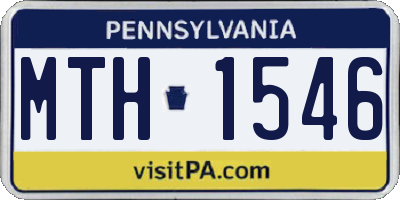 PA license plate MTH1546