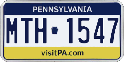 PA license plate MTH1547