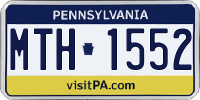 PA license plate MTH1552