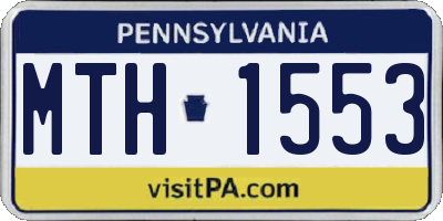 PA license plate MTH1553
