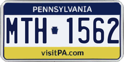 PA license plate MTH1562
