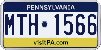 PA license plate MTH1566