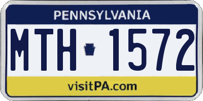 PA license plate MTH1572