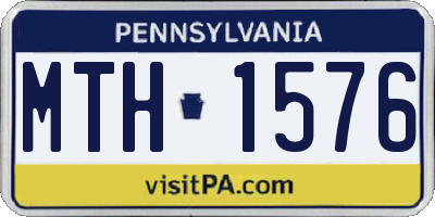 PA license plate MTH1576