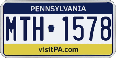 PA license plate MTH1578
