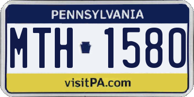 PA license plate MTH1580