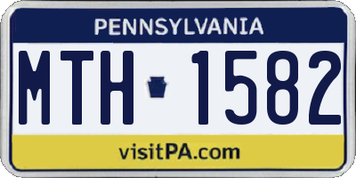 PA license plate MTH1582