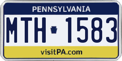 PA license plate MTH1583