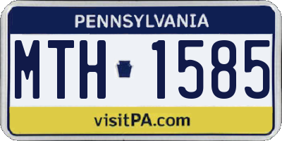 PA license plate MTH1585