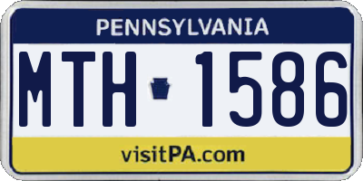 PA license plate MTH1586
