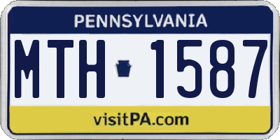 PA license plate MTH1587