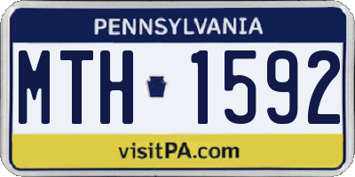 PA license plate MTH1592