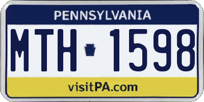 PA license plate MTH1598