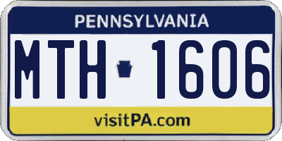 PA license plate MTH1606