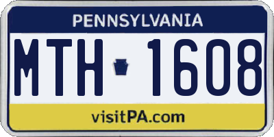 PA license plate MTH1608