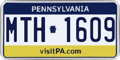 PA license plate MTH1609