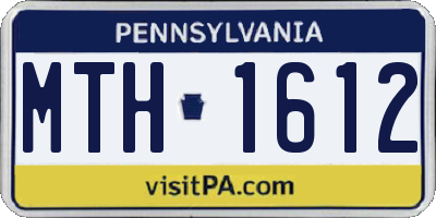 PA license plate MTH1612