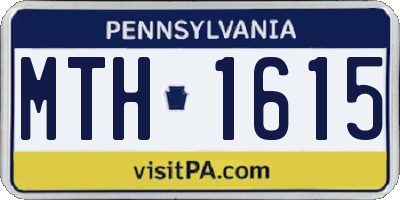 PA license plate MTH1615