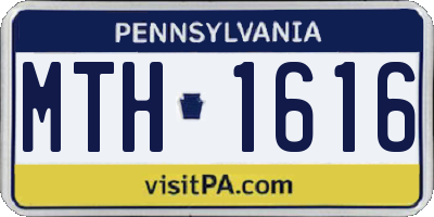 PA license plate MTH1616
