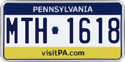 PA license plate MTH1618