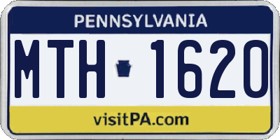 PA license plate MTH1620