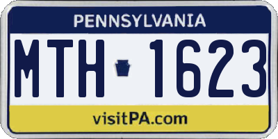 PA license plate MTH1623