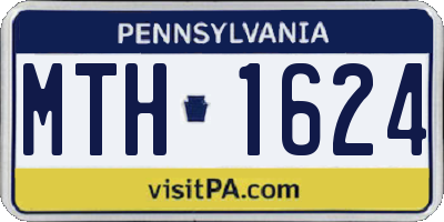 PA license plate MTH1624