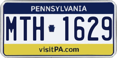 PA license plate MTH1629