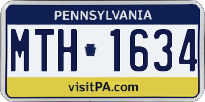 PA license plate MTH1634