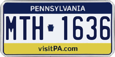 PA license plate MTH1636
