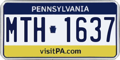 PA license plate MTH1637