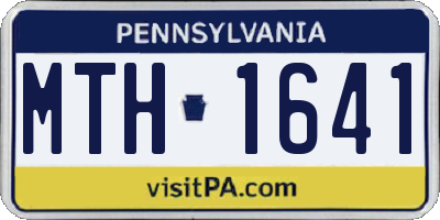 PA license plate MTH1641