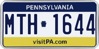 PA license plate MTH1644