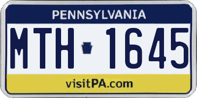 PA license plate MTH1645