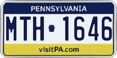 PA license plate MTH1646