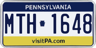 PA license plate MTH1648