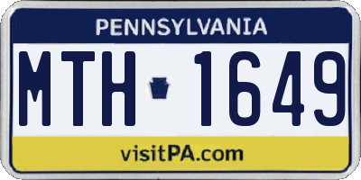 PA license plate MTH1649
