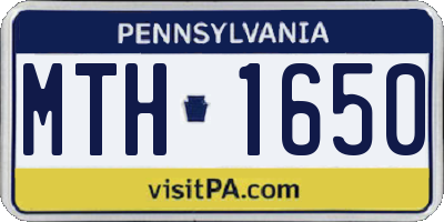 PA license plate MTH1650
